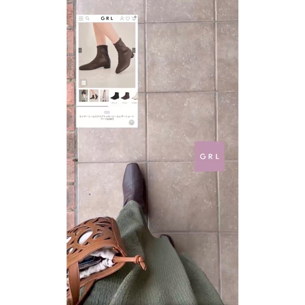 代購日本🇯🇵GRL現貨米色23方頭低跟皮革短靴センターシームスクエアトゥローヒールレザーショートブーツ[ci387]-細節圖5