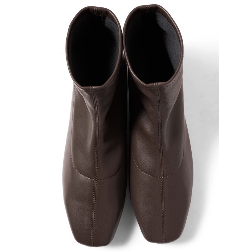 代購日本🇯🇵GRL現貨米色23方頭低跟皮革短靴センターシームスクエアトゥローヒールレザーショートブーツ[ci387]-細節圖8