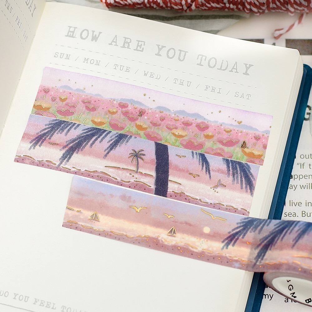 *激動小鹿*<現貨>日本 BGM 紙膠帶 燙金 和紙膠帶 Dreamscape 系列 整捲 燙金 紙膠帶 2025新品-細節圖6