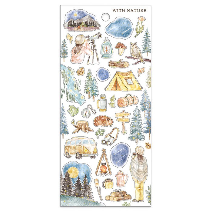 *激動小鹿*<現貨>MIND WAVE 貼紙 日本With Nature 系列 水彩插畫感 貼紙 新品-規格圖4