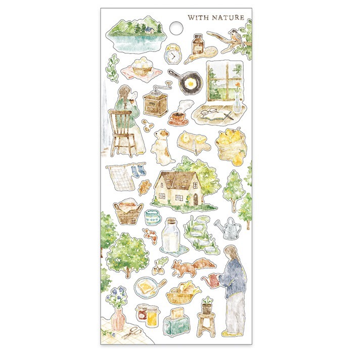 *激動小鹿*<現貨>MIND WAVE 貼紙 日本With Nature 系列 水彩插畫感 貼紙 新品-規格圖4