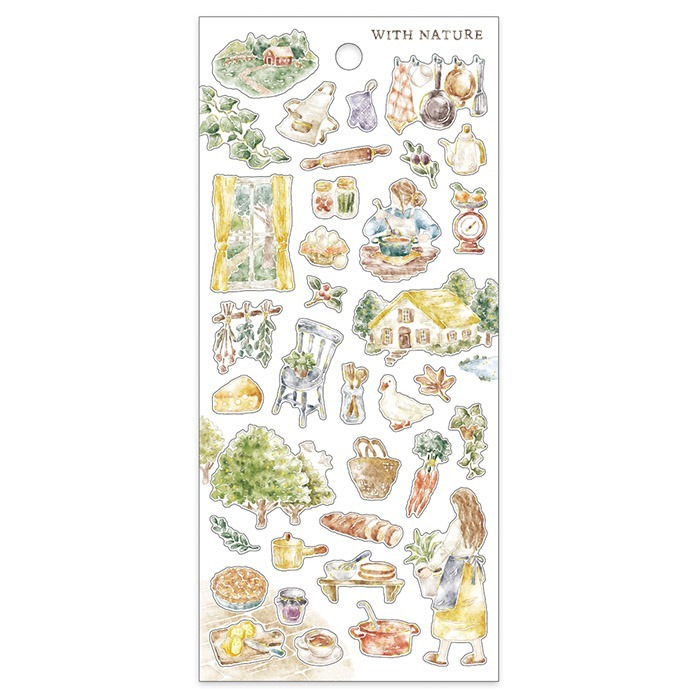 *激動小鹿*<現貨>MIND WAVE 貼紙 日本With Nature 系列 水彩插畫感 貼紙 新品-規格圖4