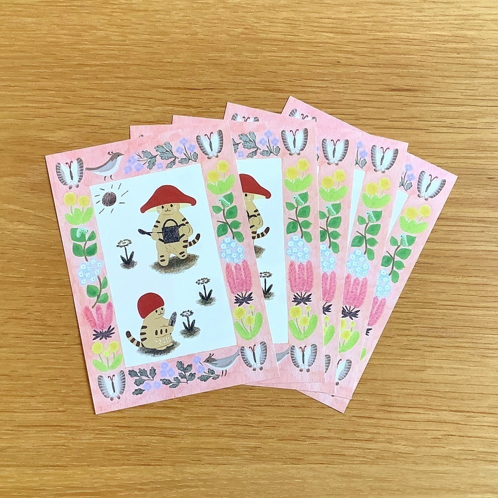 *激動小鹿*<現貨>日本4legs A6紙套裝【蘑菇貓】30張入(6種×各5張)- 便籤 4legs-A6SET001-細節圖3