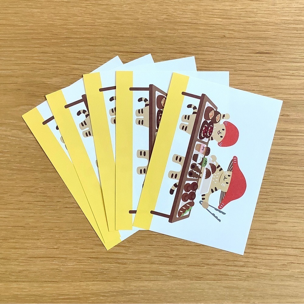 *激動小鹿*<現貨>日本4legs A6紙套裝【蘑菇貓】30張入(6種×各5張)- 便籤 4legs-A6SET001-細節圖4