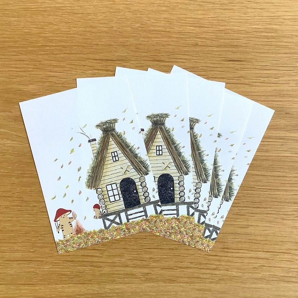 *激動小鹿*<現貨>日本4legs A6紙套裝【蘑菇貓】30張入(6種×各5張)- 便籤 4legs-A6SET001-細節圖6