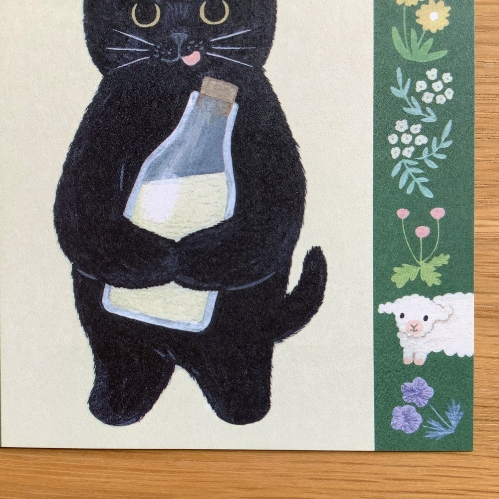 *激動小鹿*<現貨>日本 4legs 貓咪插畫便條紙-50張入 4legs-50CMON004 黑貓 便籤 便條紙-細節圖4