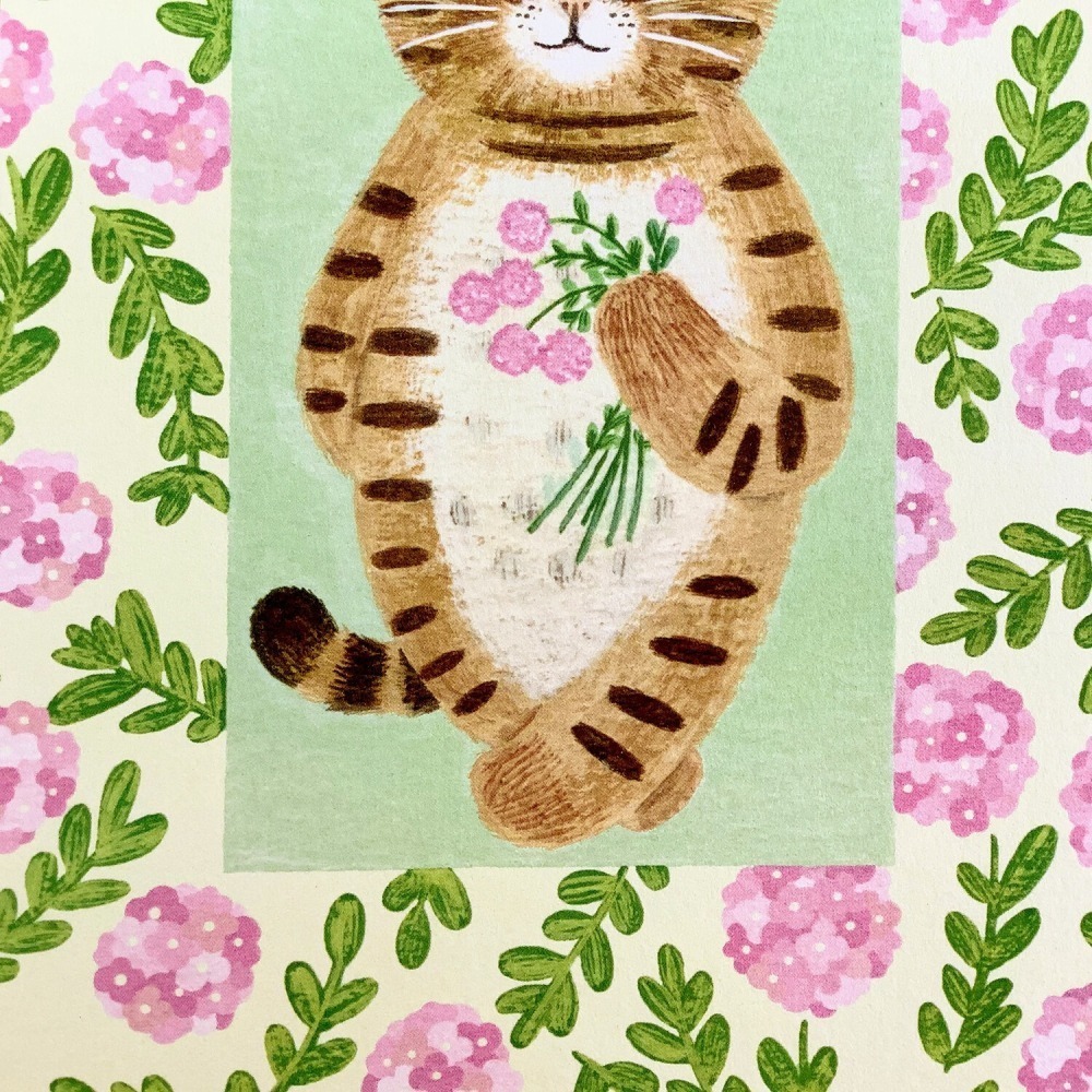 *激動小鹿*<現貨>日本 4legs 知名插畫家 繪本中的貓咪明信片 雉虎貓(4legs-CARDN001) 明信片-細節圖3