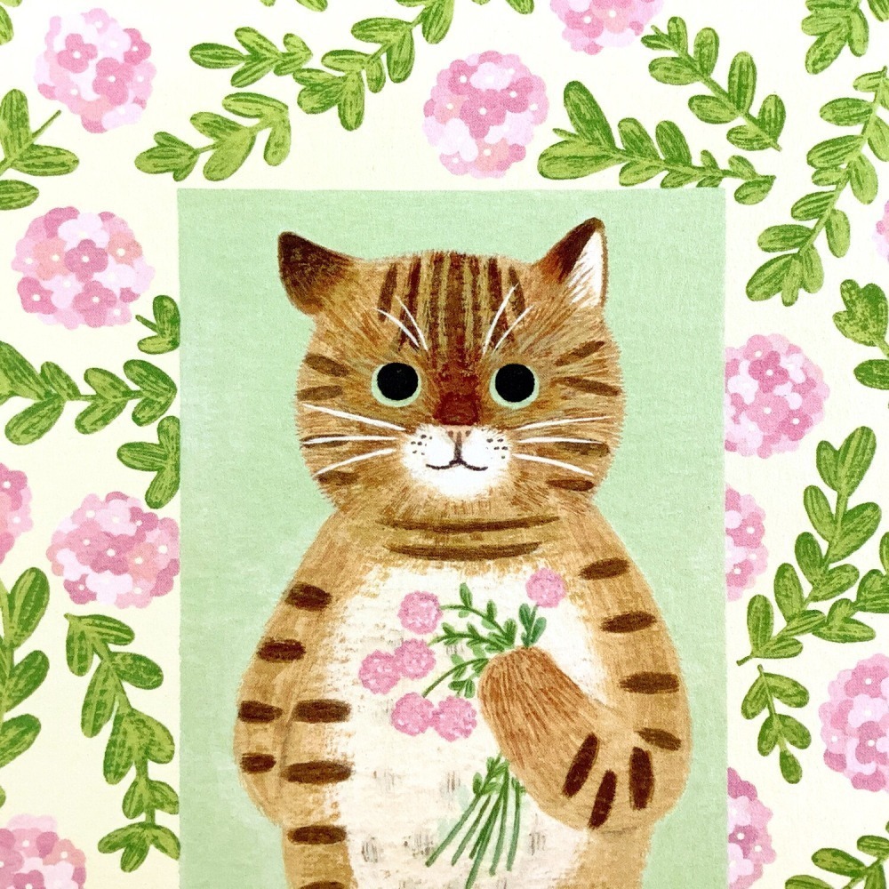 *激動小鹿*<現貨>日本 4legs 知名插畫家 繪本中的貓咪明信片 雉虎貓(4legs-CARDN001) 明信片-細節圖4