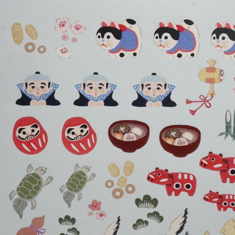 *激動小鹿*<現貨>日本 4Legs 日本插畫家 水彩畫貼紙 lucky charm 幸運符 4legs-ST005-細節圖2