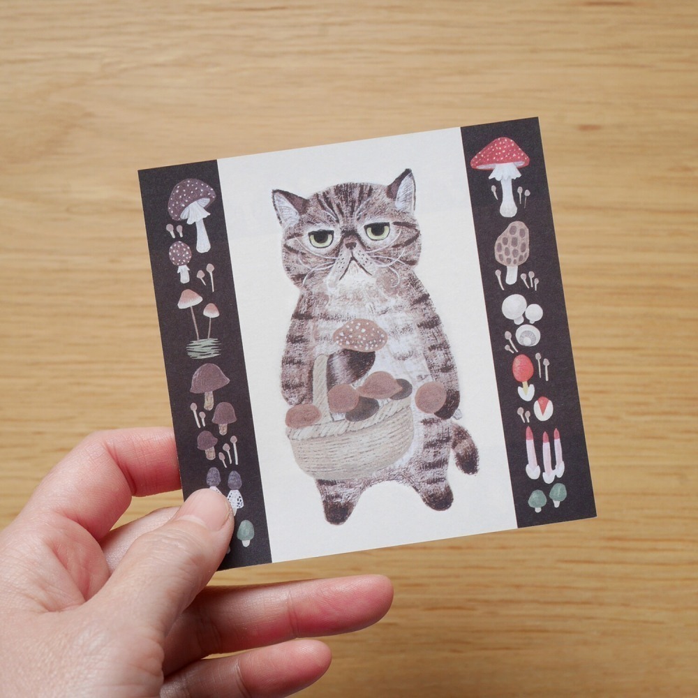 *激動小鹿*<現貨>日本4legs 貓咪插畫便條紙 異國情調的短毛貓50入(4legs-50CMO022) 便籤 便條紙-細節圖2