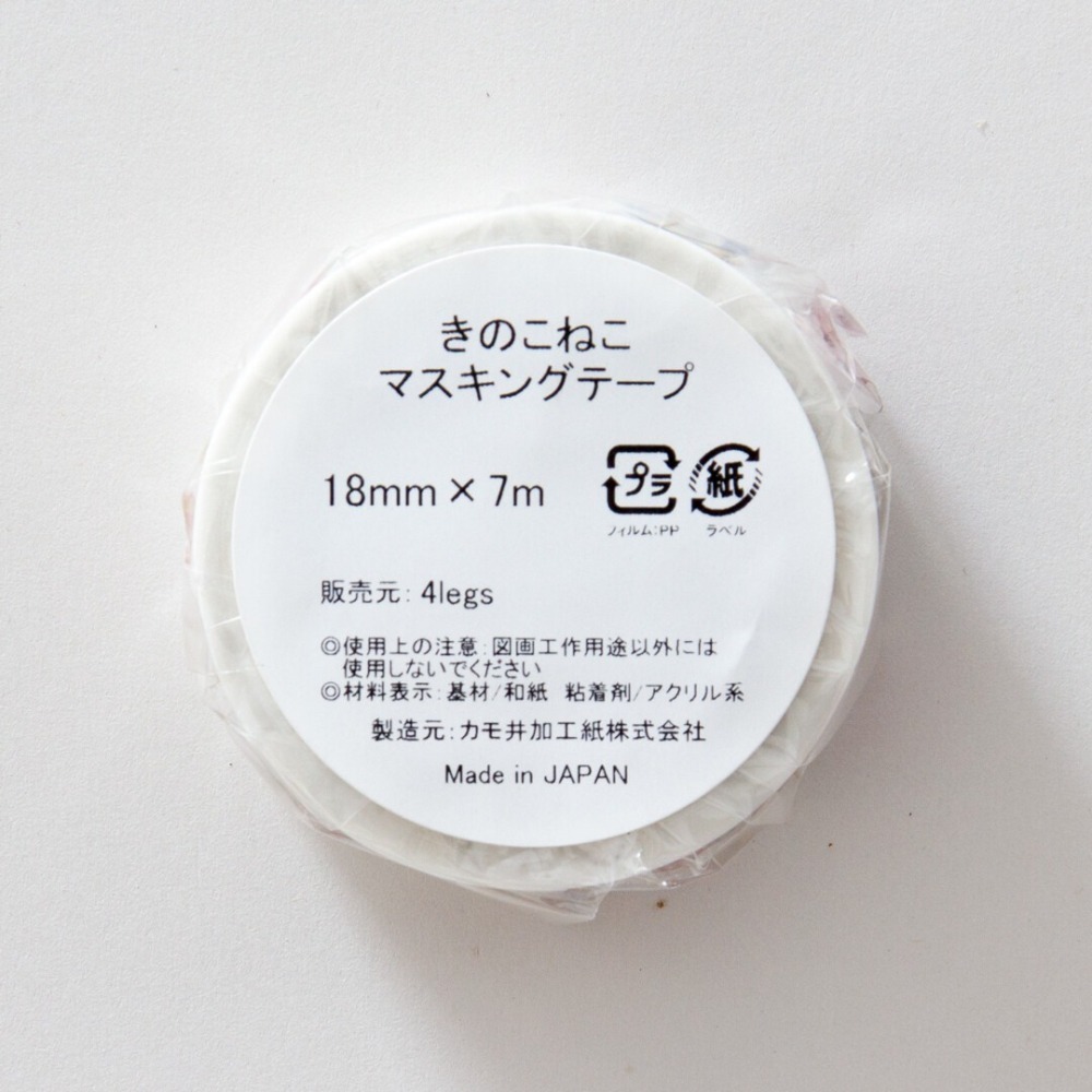 *激動小鹿*<現貨>日本 4legs 日本知名插畫家 (4legs-1807WT001)貓咪紙膠帶  蘑菇貓-細節圖4