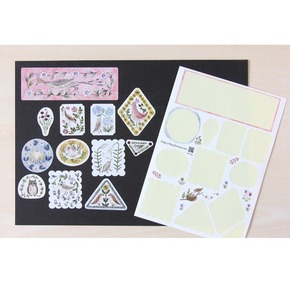 *激動小鹿*<現貨>日本 4Legs 日本插畫家 水彩畫貼紙 花 動物 貓 鳥 日本製貼紙-細節圖4