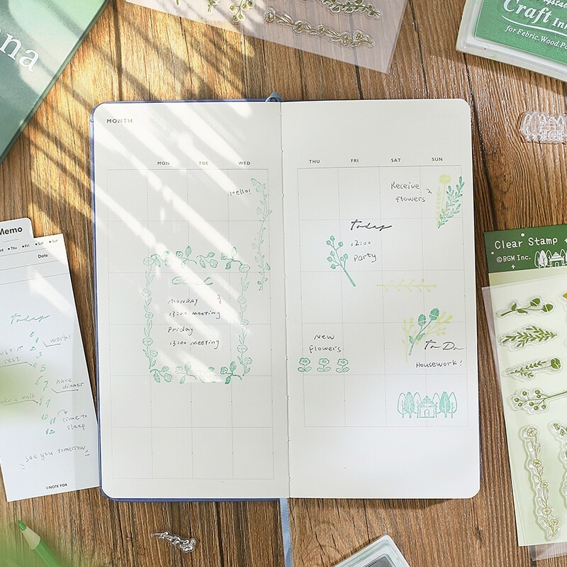 *激動小鹿*<現貨>日本 BGM 水晶印章 透明印章 矽膠印章 日記系列 新品-細節圖8