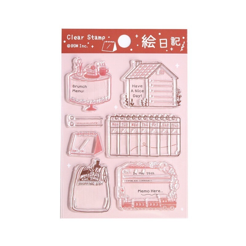 *激動小鹿*<現貨>日本 BGM 水晶印章 透明印章 矽膠印章 日記系列 新品-規格圖9