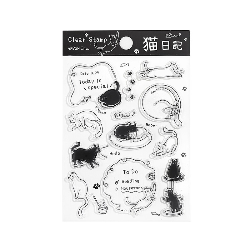 *激動小鹿*<現貨>日本 BGM 水晶印章 透明印章 矽膠印章 日記系列 新品-規格圖9