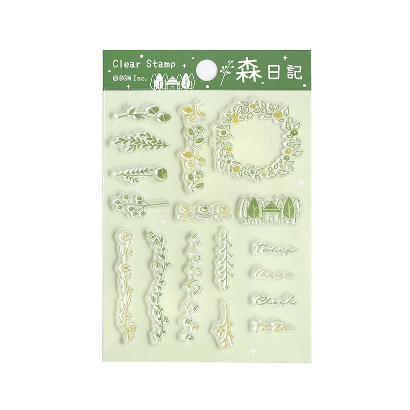 *激動小鹿*<現貨>日本 BGM 水晶印章 透明印章 矽膠印章 日記系列 新品-規格圖9