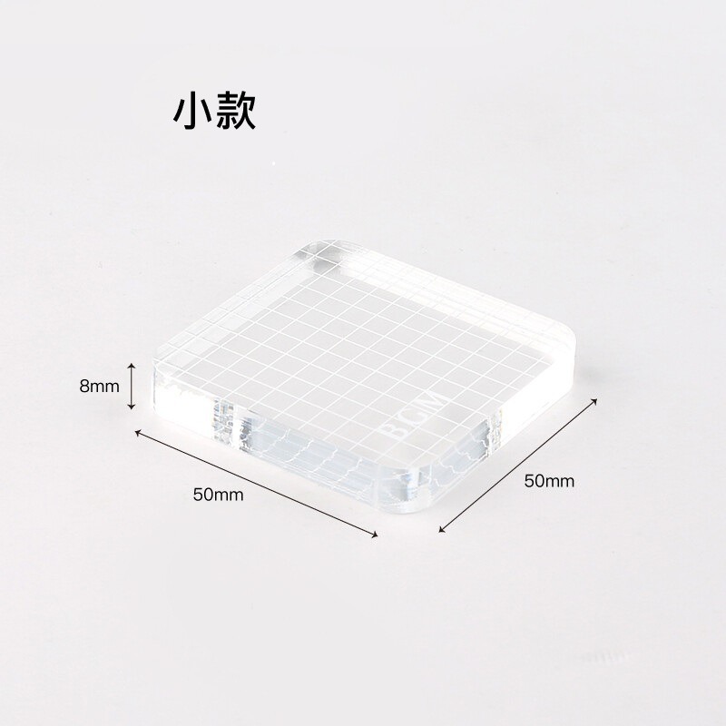 *激動小鹿*<現貨>日本 BGM 透明壓克力印章板 矽膠印章配件 水晶印章 專用壓克力 壓克力手柄-細節圖4