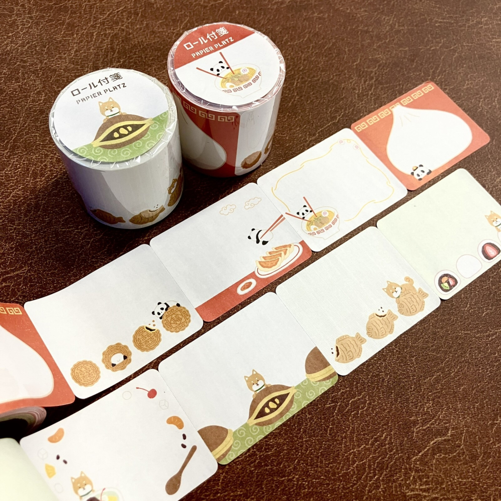 *激動小鹿*<現貨>日本 Papier platz 原創設計 捲式便簽 61-155 柴犬 捲狀便利貼 可書寫便簽貼紙-細節圖2