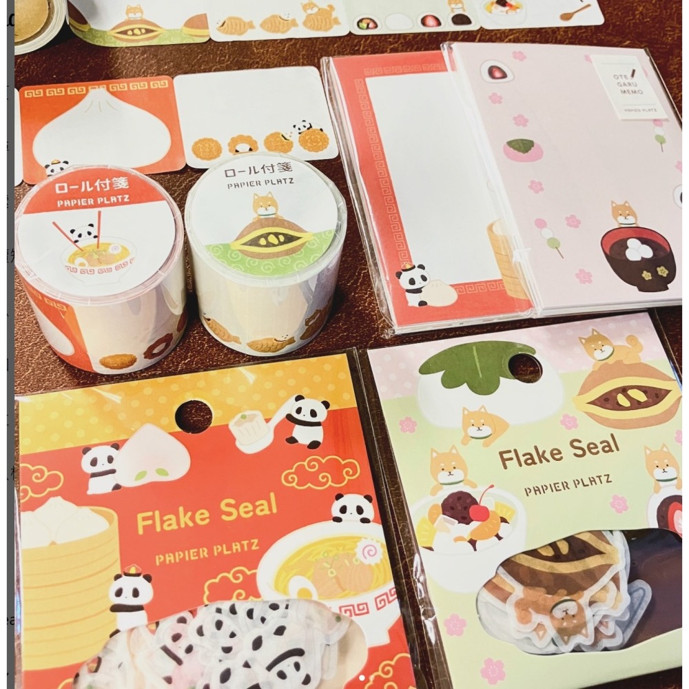 *激動小鹿*<現貨>日本 Papier Platz 貼紙包 原創貼紙 柴犬 熊貓 甜點 貼紙-細節圖3