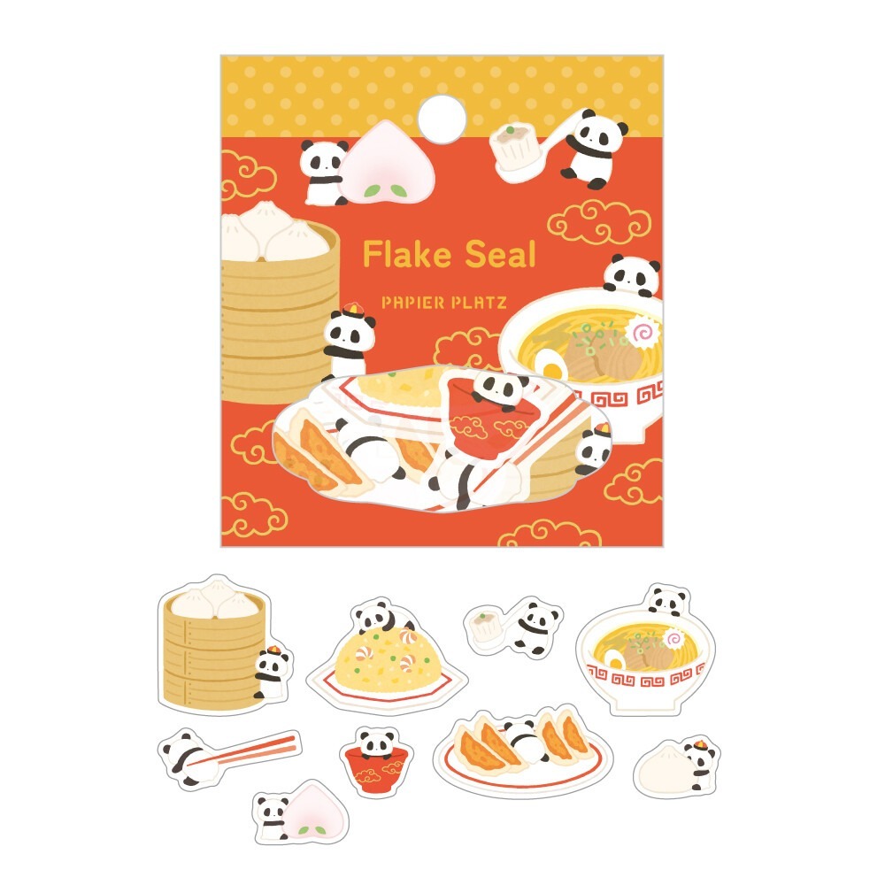 *激動小鹿*<現貨>日本 Papier Platz 貼紙包 原創貼紙 柴犬 熊貓 甜點 貼紙-規格圖3
