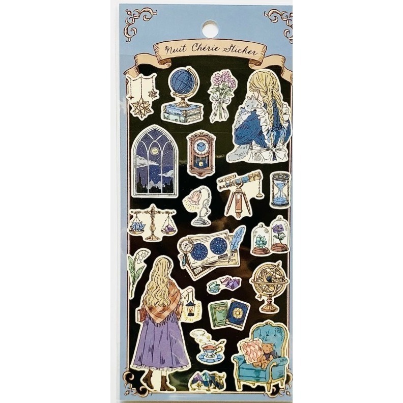 *激動小鹿*<現貨>MIND WAVE 貼紙 Nuit Cherie Sticker 復古氛圍 系列 貼紙 日本貼紙-規格圖4