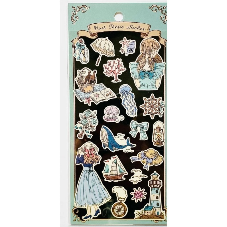 *激動小鹿*<現貨>MIND WAVE 貼紙 Nuit Cherie Sticker 復古氛圍 系列 貼紙 日本貼紙-規格圖4