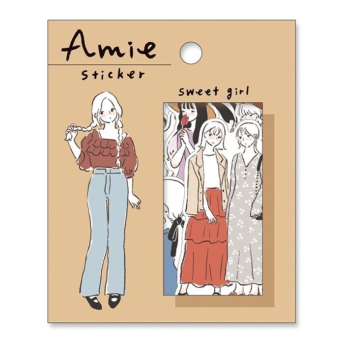 *激動小鹿*<現貨>日本 mind wave貼紙 AMIE系列 女孩 人物 40枚入貼紙包 日本貼紙 第四彈-規格圖5