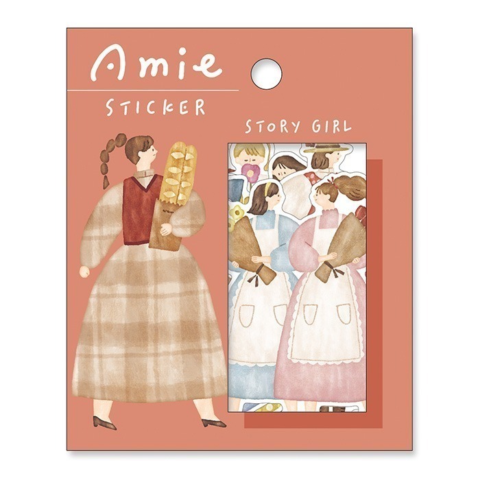 *激動小鹿*<現貨>日本 mind wave貼紙 AMIE系列 女孩 人物 40枚入貼紙包 日本貼紙 第四彈-規格圖5