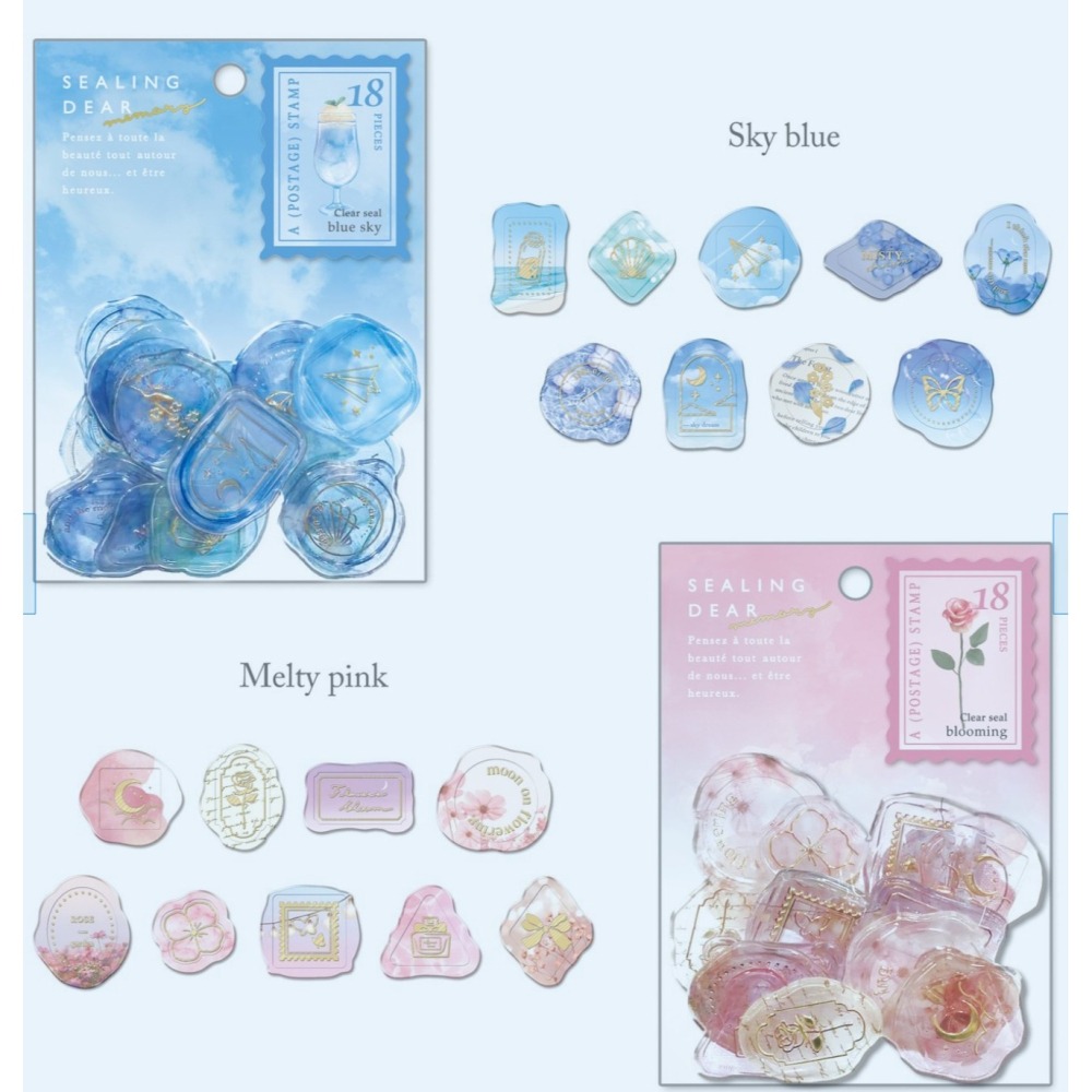 *激動小鹿*<現貨>日本 Q-LIA 透明金箔質感 仿封蠟章貼紙 箔壓 貼紙包 Q-LIA qlia-細節圖3