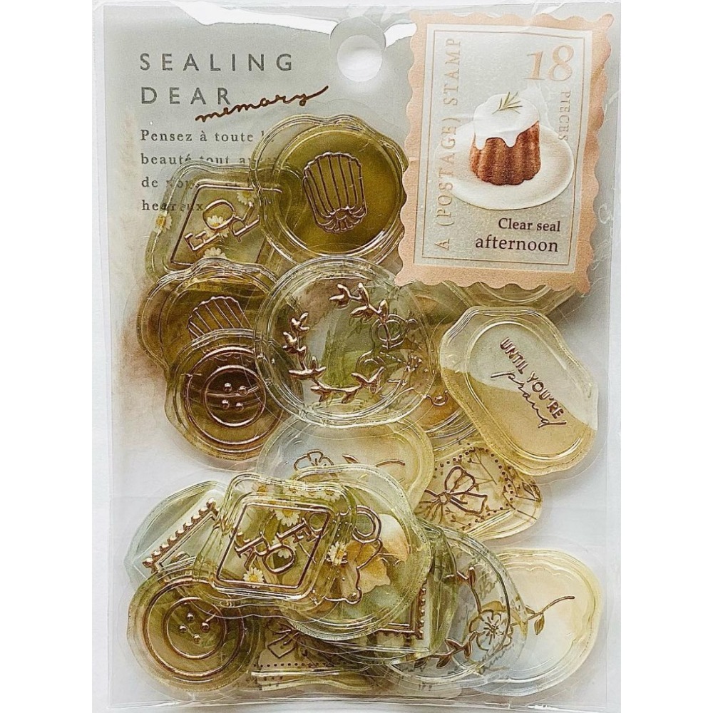 *激動小鹿*<現貨>日本 Q-LIA 透明金箔質感 仿封蠟章貼紙 箔壓 貼紙包 Q-LIA qlia-規格圖5