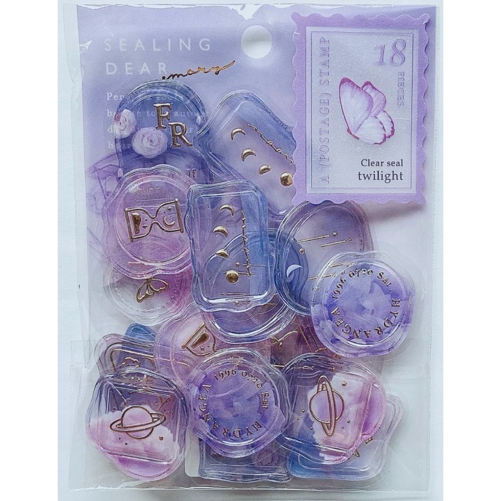 *激動小鹿*<現貨>日本 Q-LIA 透明金箔質感 仿封蠟章貼紙 箔壓 貼紙包 Q-LIA qlia-規格圖5