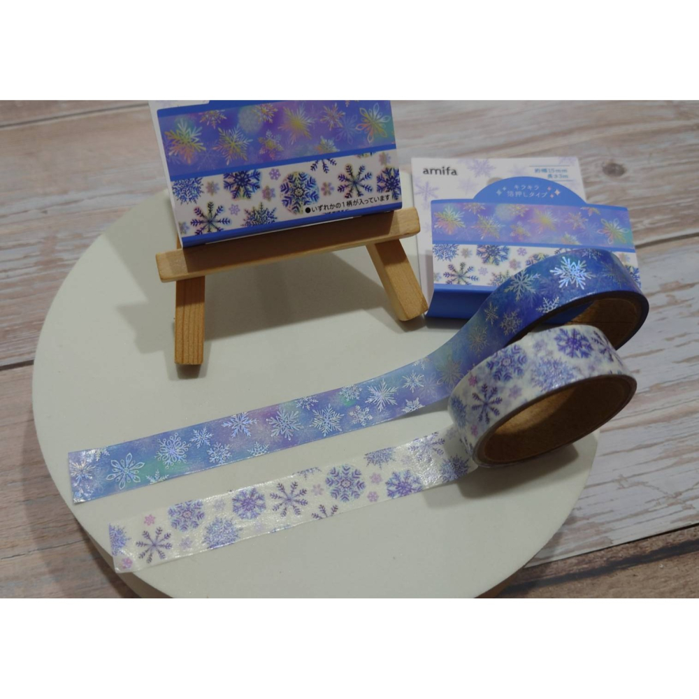 *激動小鹿*<現貨>日本 amifa 紙膠帶 日本進口 109313-雪花 紙膠帶 箔壓 單捲售-細節圖3