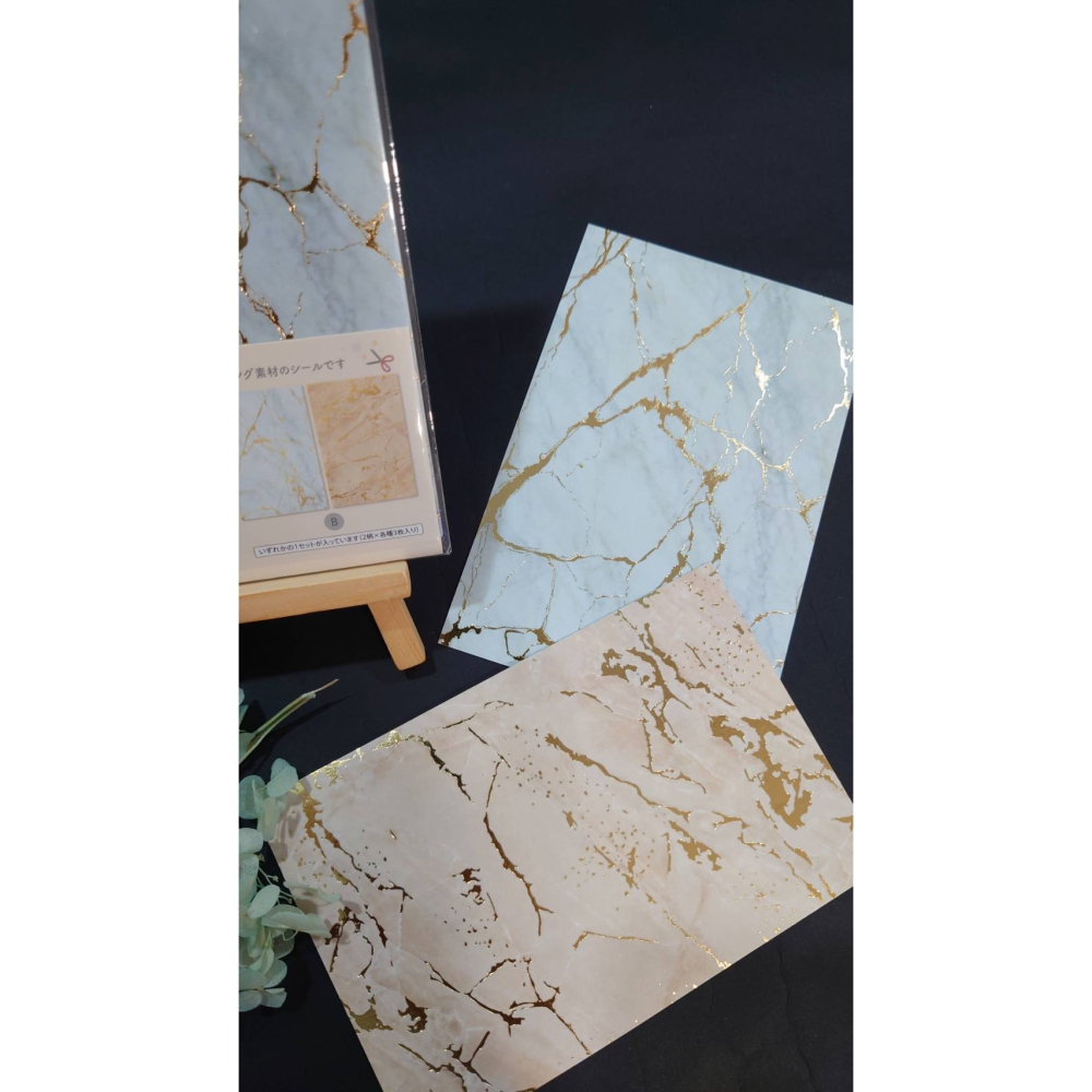 *激動小鹿*<現貨>日本 AMIFA 貼紙 素材紙 136296自剪自貼 大理石紋系列 拼貼 打底貼紙.-細節圖3