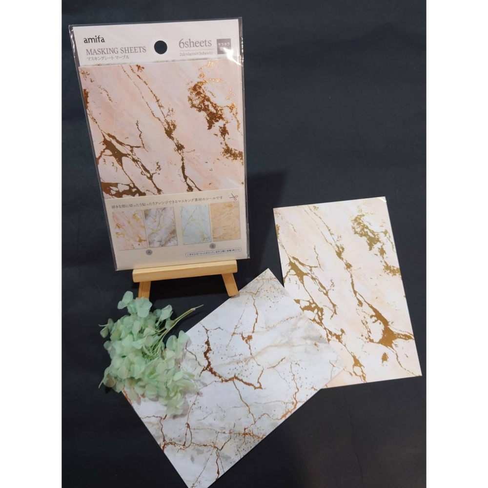 *激動小鹿*<現貨>日本 AMIFA 貼紙 素材紙 136296自剪自貼 大理石紋系列 拼貼 打底貼紙.-細節圖4