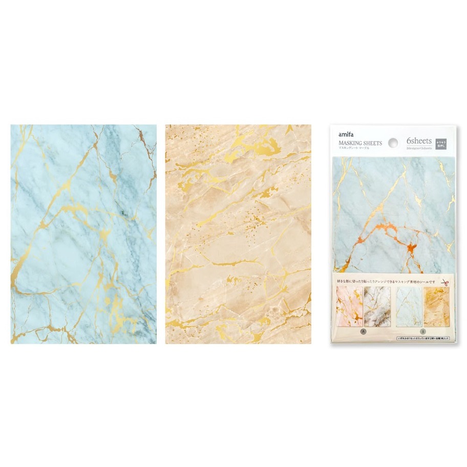 *激動小鹿*<現貨>日本 AMIFA 貼紙 素材紙 136296自剪自貼 大理石紋系列 拼貼 打底貼紙.-規格圖4