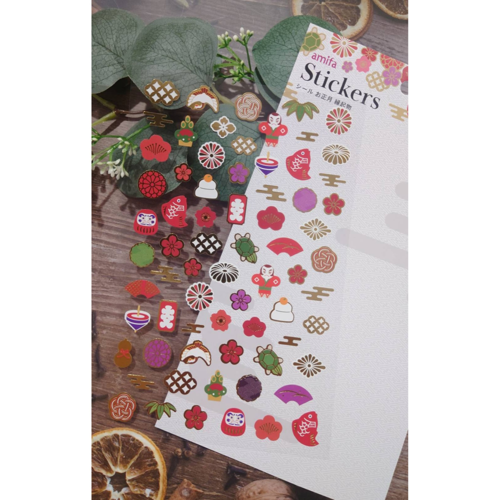 *激動小鹿*<現貨>日本 amifa 貼紙 142440 新年貼紙 裝飾貼紙 New Year Sticker 日本進口-細節圖4