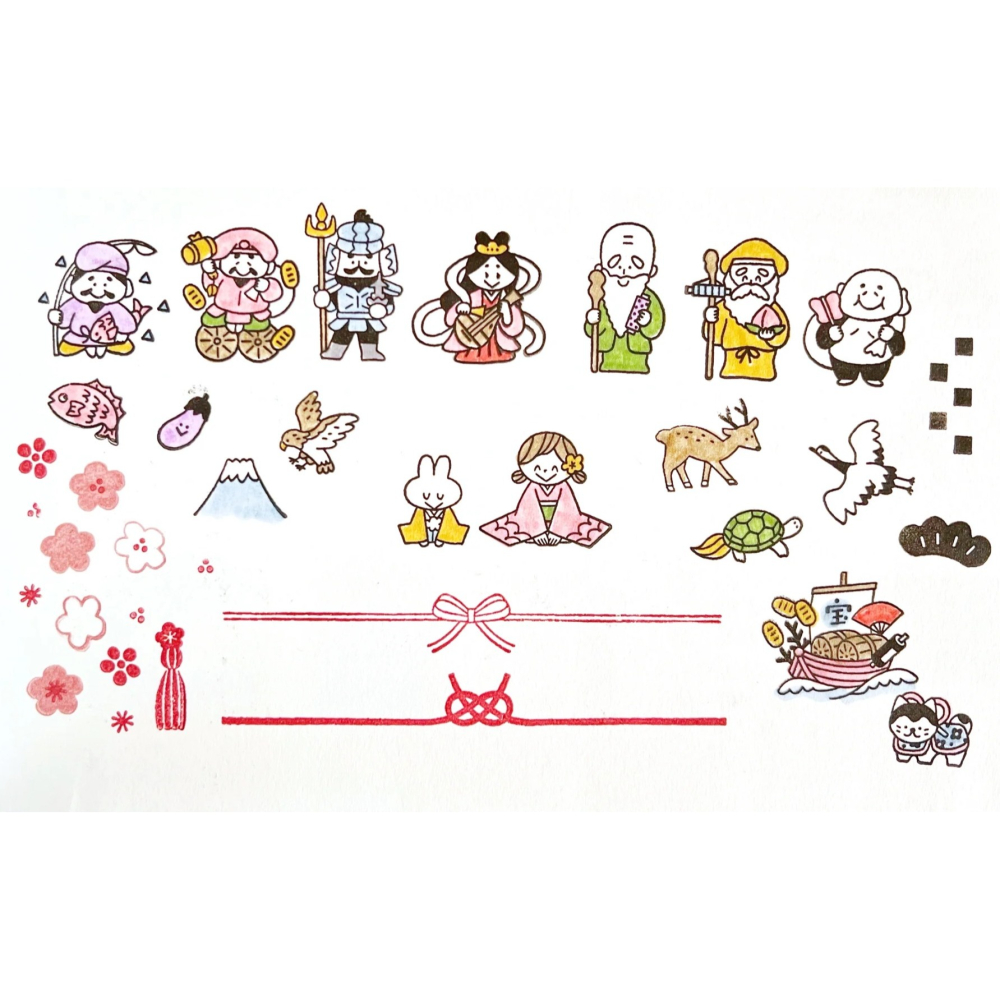 *激動小鹿*<現貨>日本 Sakuralala 水晶印章 365906: Shichifukujin 七福神 2025-細節圖4