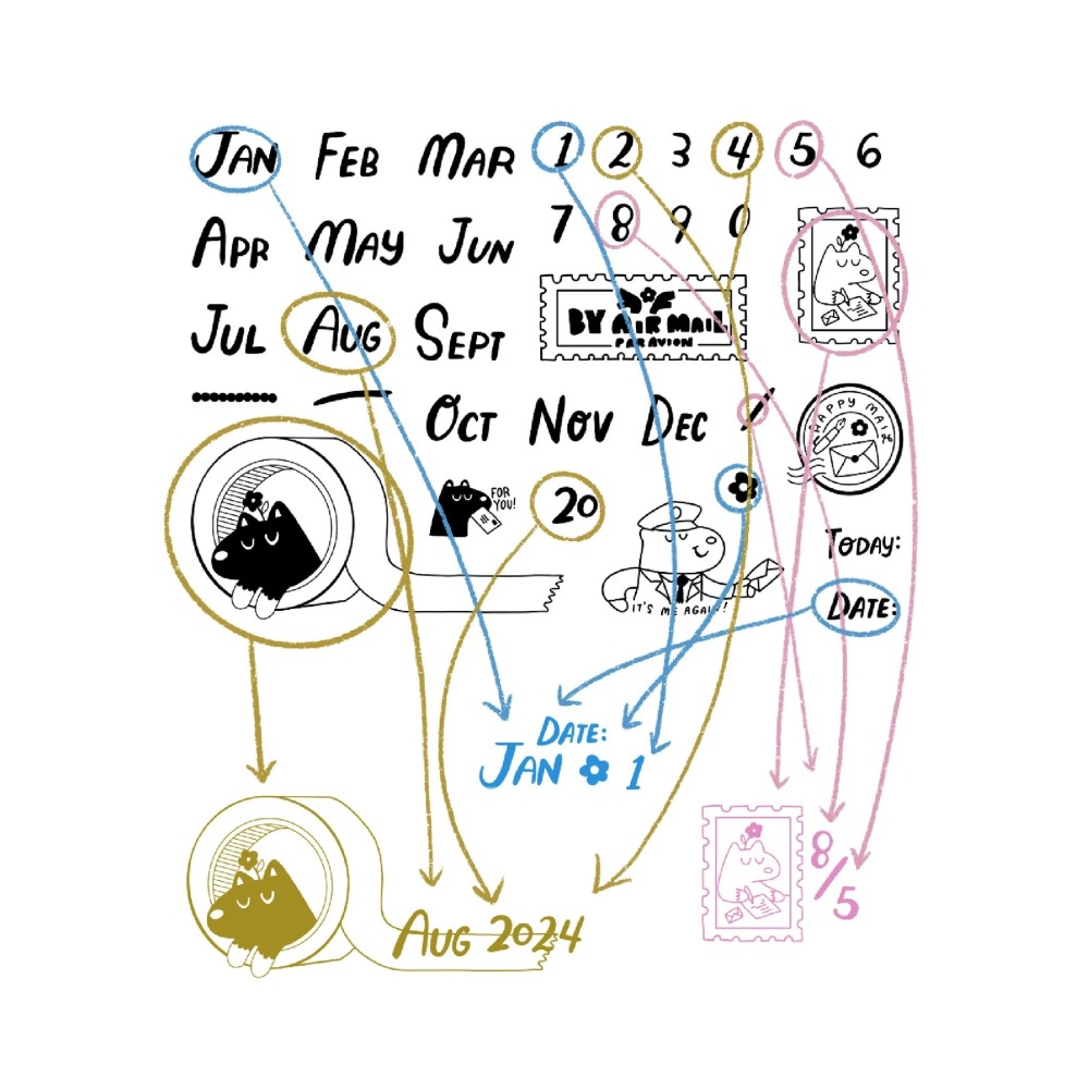 *激動小鹿*<現貨>日本 SAKURALALA 水晶印章PPC x SL - Months+Numbers PPSL03-細節圖3