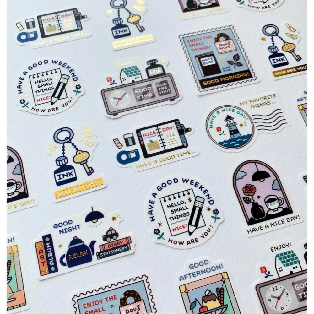 *激動小鹿*<現貨>日本 Papier platz 貼紙包 Eric Flake Seal 箔壓 貼紙-細節圖3