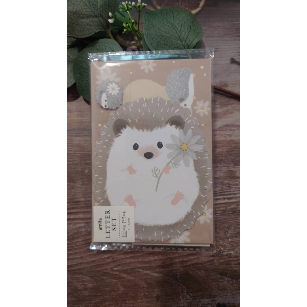 *激動小鹿*<現貨>日本 amifa 迷你信封信紙組 144727 滾動刺猬 mini letter set-規格圖5