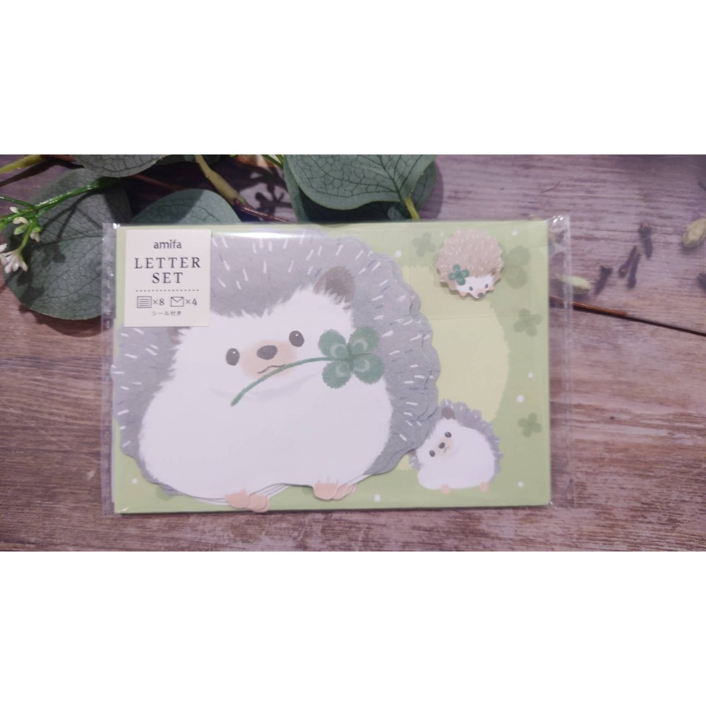 *激動小鹿*<現貨>日本 amifa 迷你信封信紙組 144727 滾動刺猬 mini letter set-規格圖5