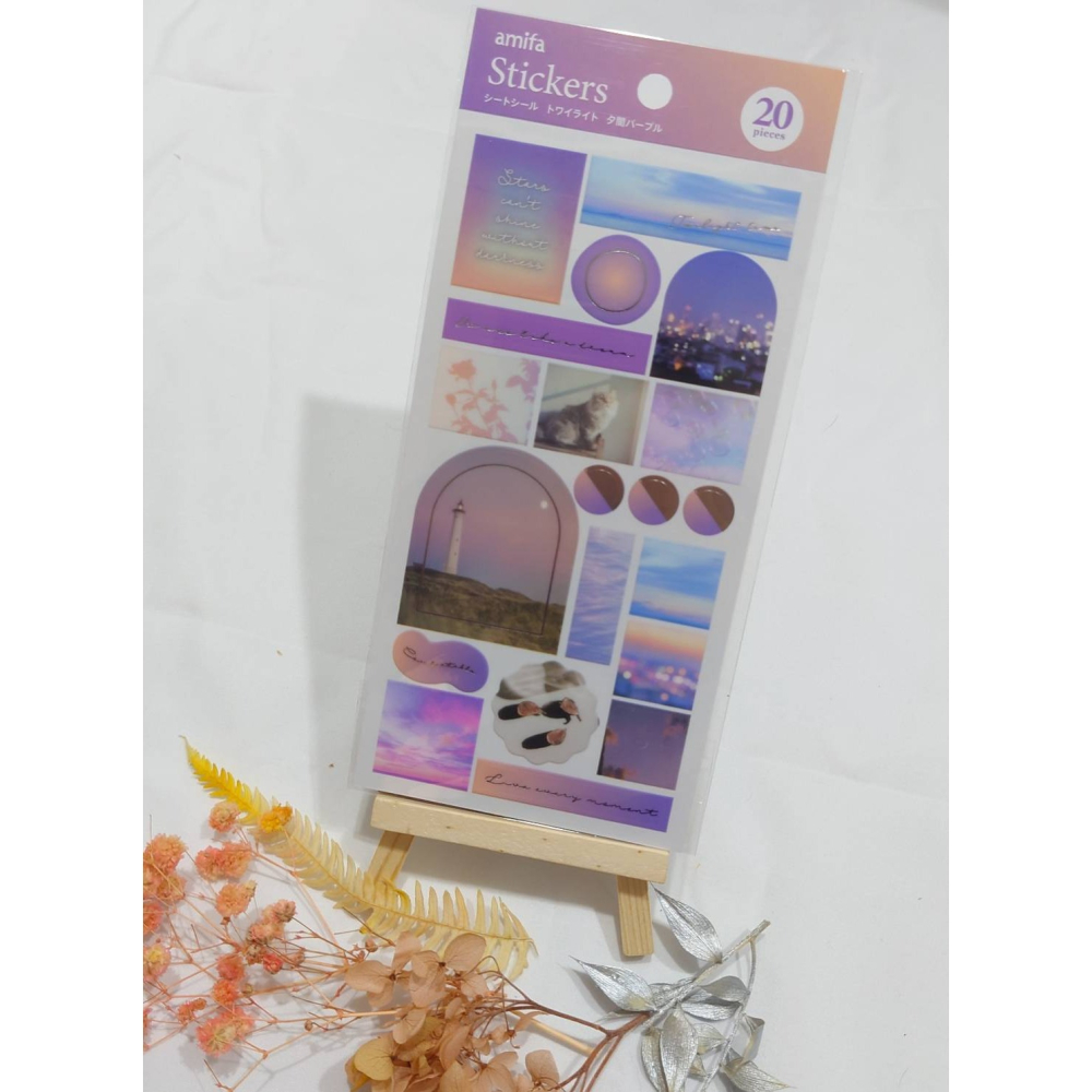 *激動小鹿*<現貨>日本 amifa 貼紙 120684 夕陽 暮光 鐵塔 街道 夏季 pet 貼紙 日本進口-細節圖3