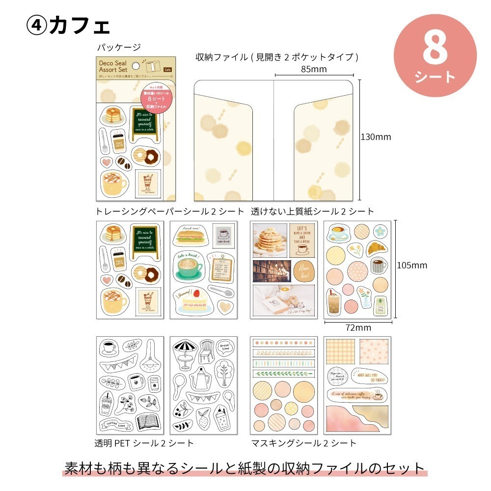 *激動小鹿*<現貨>日本 Pine book 貼紙 裝飾貼紙套組 每組八張貼紙 手帳貼紙 日本製-規格圖9