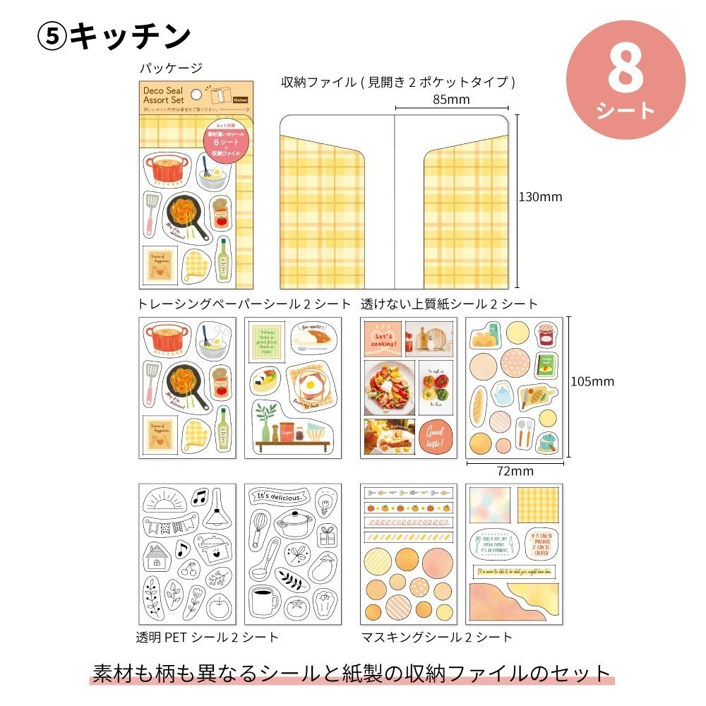 *激動小鹿*<現貨>日本 Pine book 貼紙 裝飾貼紙套組 每組八張貼紙 手帳貼紙 日本製-規格圖9