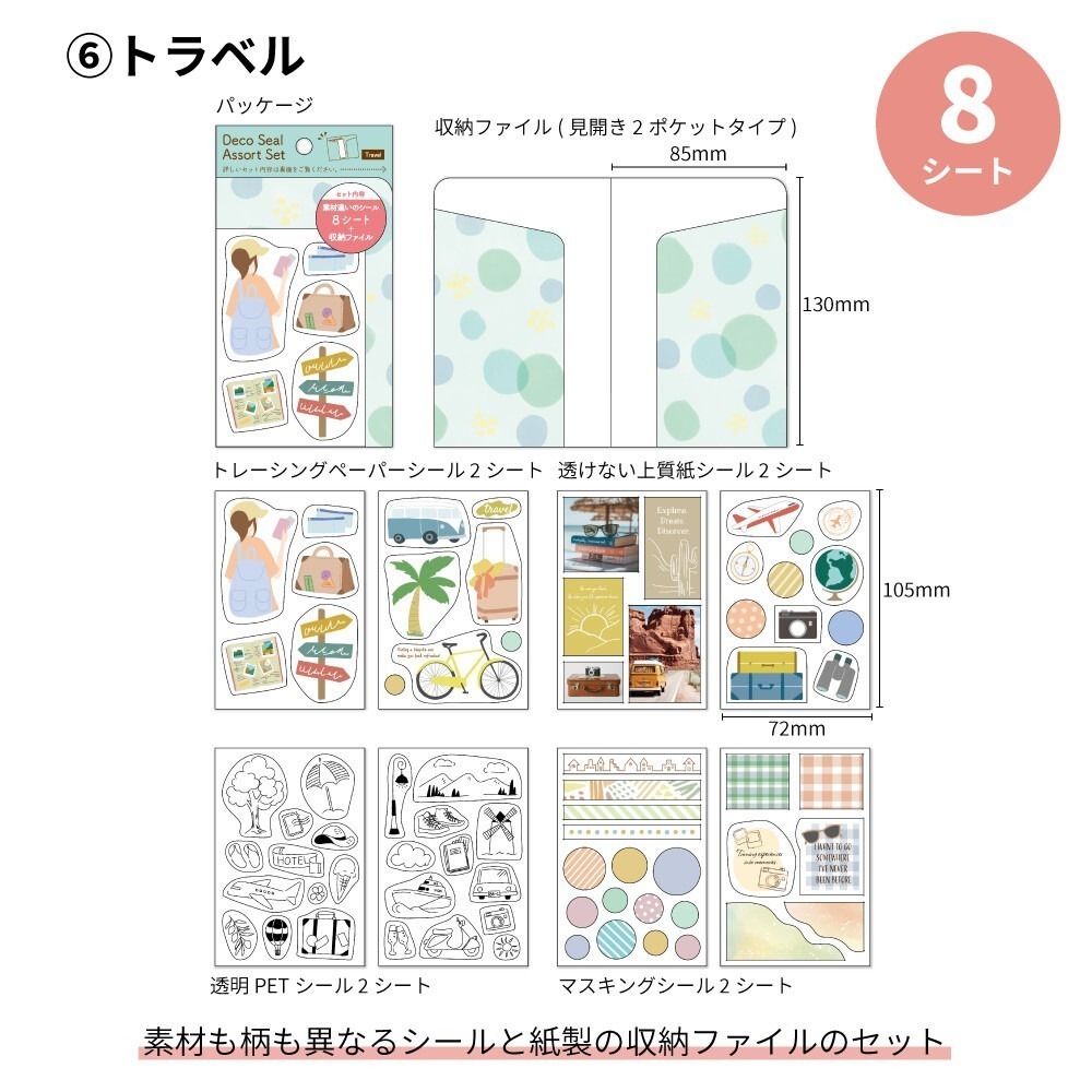 *激動小鹿*<現貨>日本 Pine book 貼紙 裝飾貼紙套組 每組八張貼紙 手帳貼紙 日本製-規格圖9