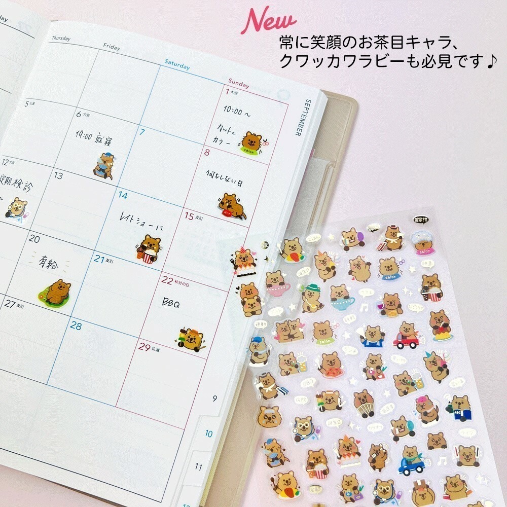 *激動小鹿*<現貨>Pine book 貼紙 日本 pinebook 金箔 行事曆 PET貼紙 日程貼紙-細節圖3