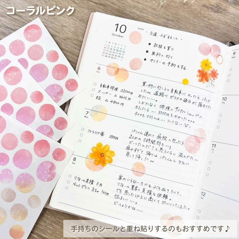 *激動小鹿*<現貨>日本 Pine book 貼紙 不規則圓點 裝飾貼紙 pinebook (每份三張入)-細節圖2