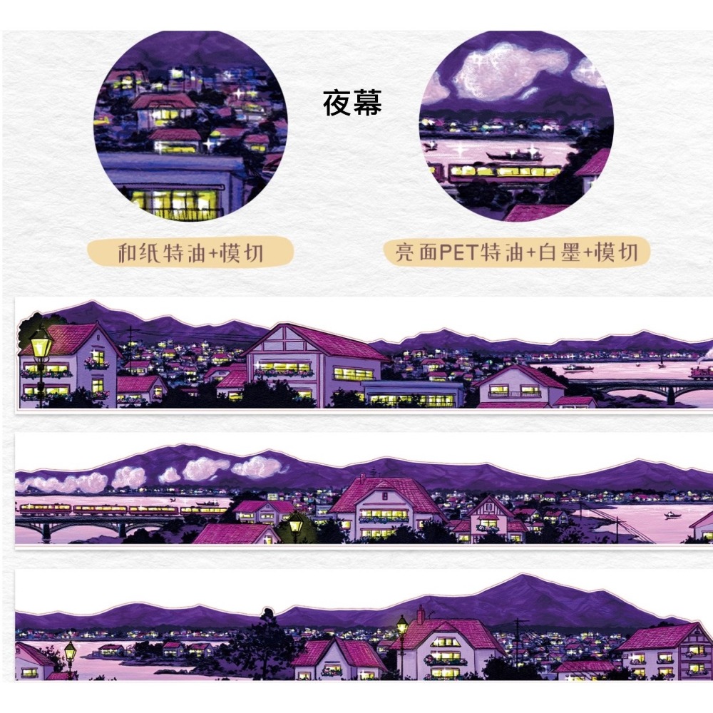 *激動小鹿*<現貨>加拿大 WT 紙膠帶 分裝賣場 夜幕 & 暮雲 和紙 / PET 膠帶 造景膠帶 分裝-細節圖2