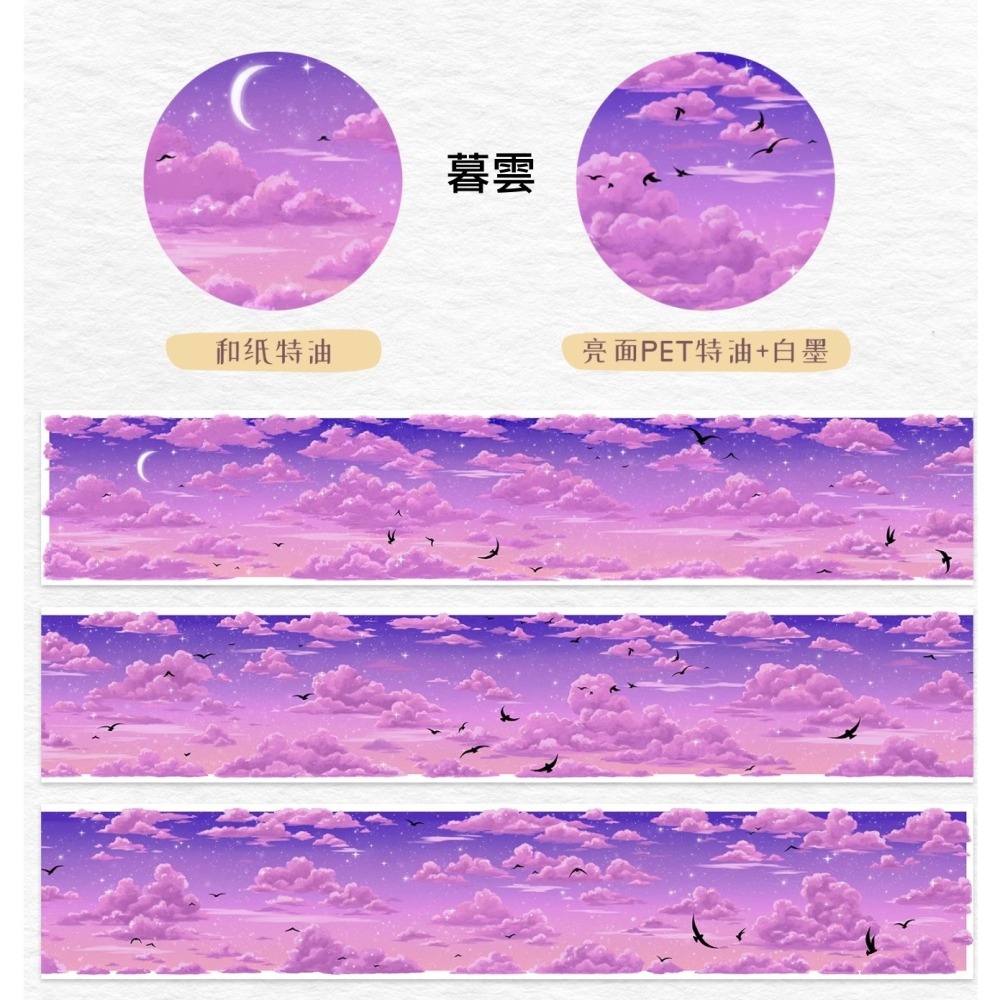 *激動小鹿*<現貨>加拿大 WT 紙膠帶 分裝賣場 夜幕 & 暮雲 和紙 / PET 膠帶 造景膠帶 分裝-細節圖3