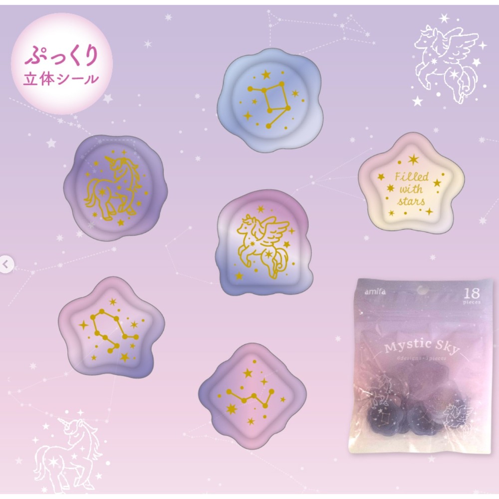 *激動小鹿*<現貨>日本 amifa 貼紙包 141122 仿封蠟立體貼紙 新品 pvc 立體貼紙 2025 新品-規格圖3